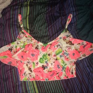 Neon Floral Crop Top
